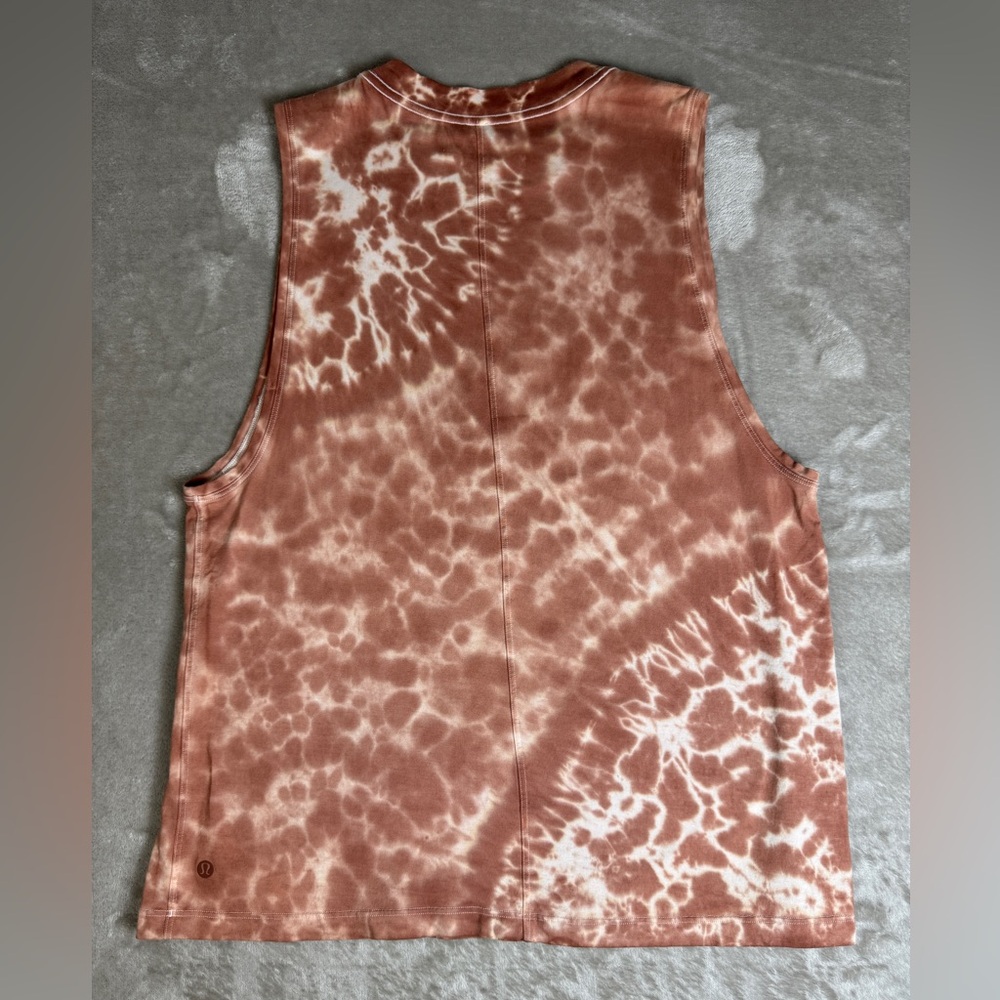 Lululemon All Yours Tank Top Tie Dye Pink Size 6 Marmoleado Copper Pima Cotton - Picture 6 of 12